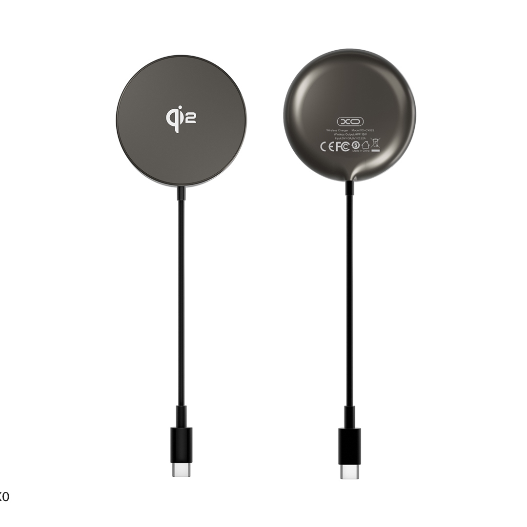 XO CX029 QI2 Magnetic 15W Wireless Charger Black