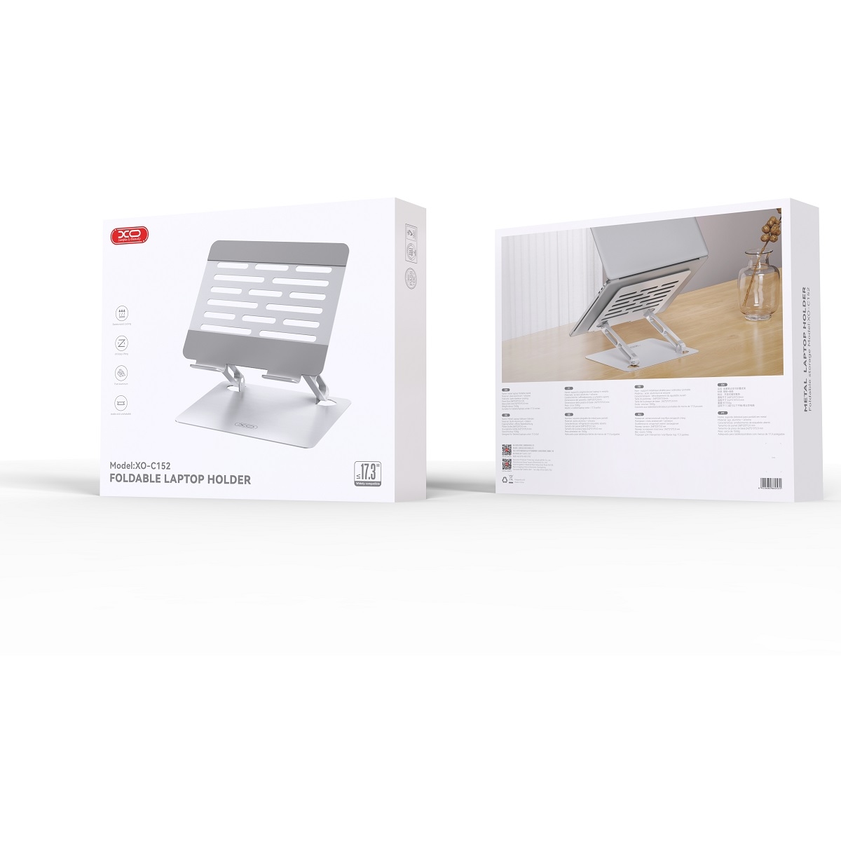 XO C152 Large Metal Laptop Holder Silver