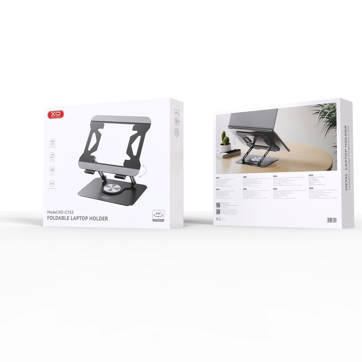 XO C153 Metal Laptop Swivel Large Holder Black