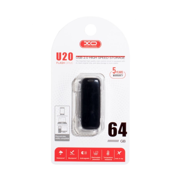 XO U20 Flash Disk 64GB Black