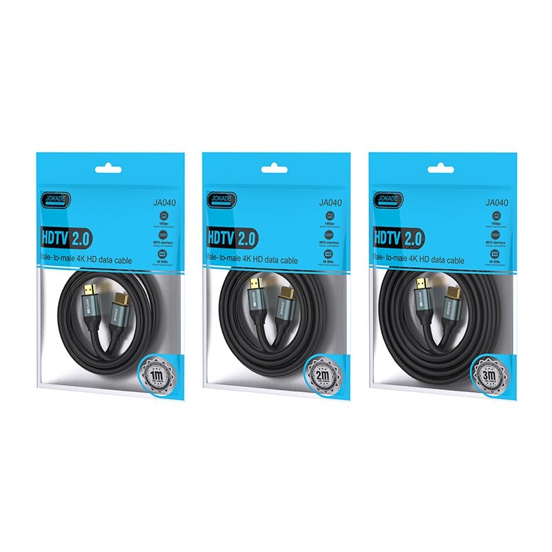 Jokade JA040 XUNJIE Series HDTV 2.0 Male to Male 4K HD Data Cable (3 meter) Black
