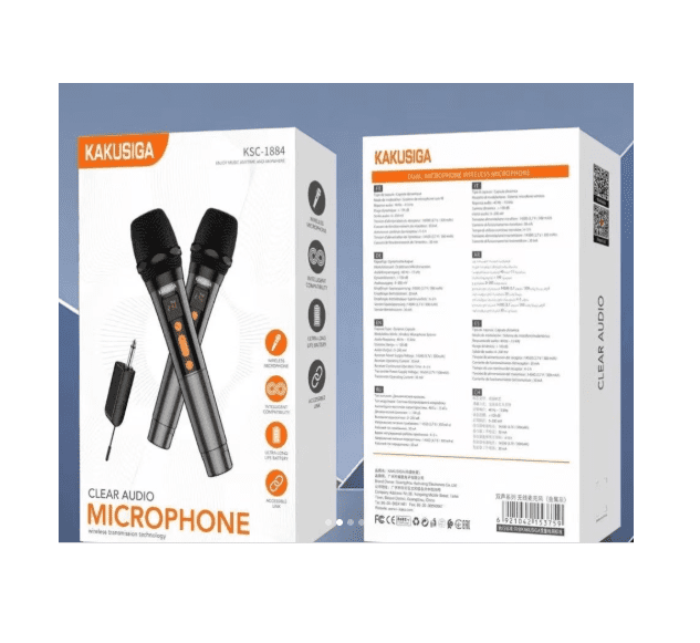 Kakusiga KSC-1884-A SHUANGSHENG dual mic wireless microphone Gray