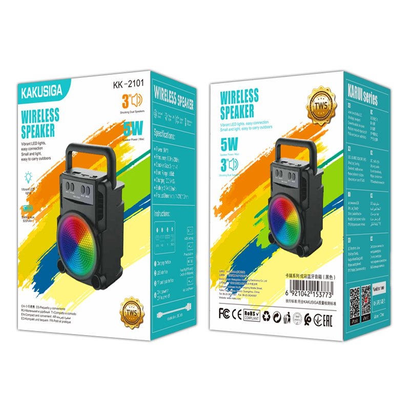 Kakusiga KK-2101 KARUI colorful LED wireless speaker Black