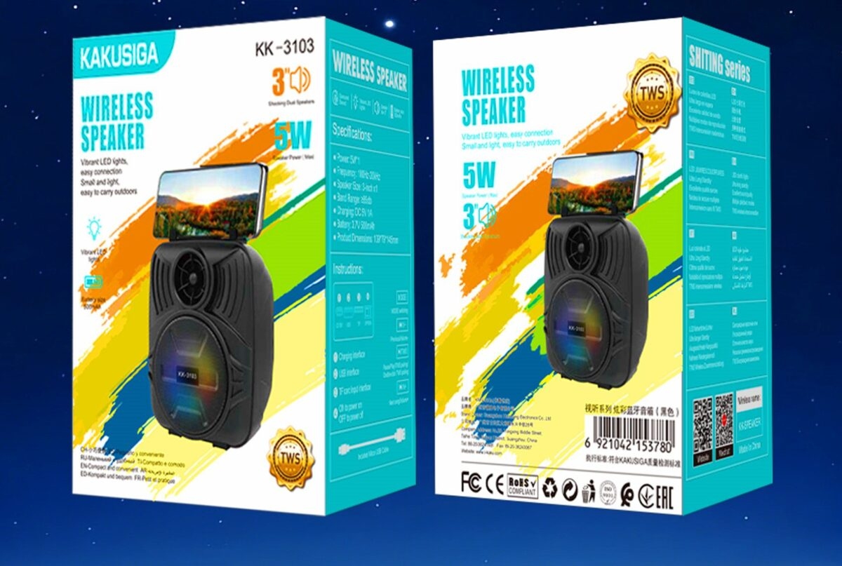 Kakusiga KK-3103 SHITING colorful lights wireless speaker Black