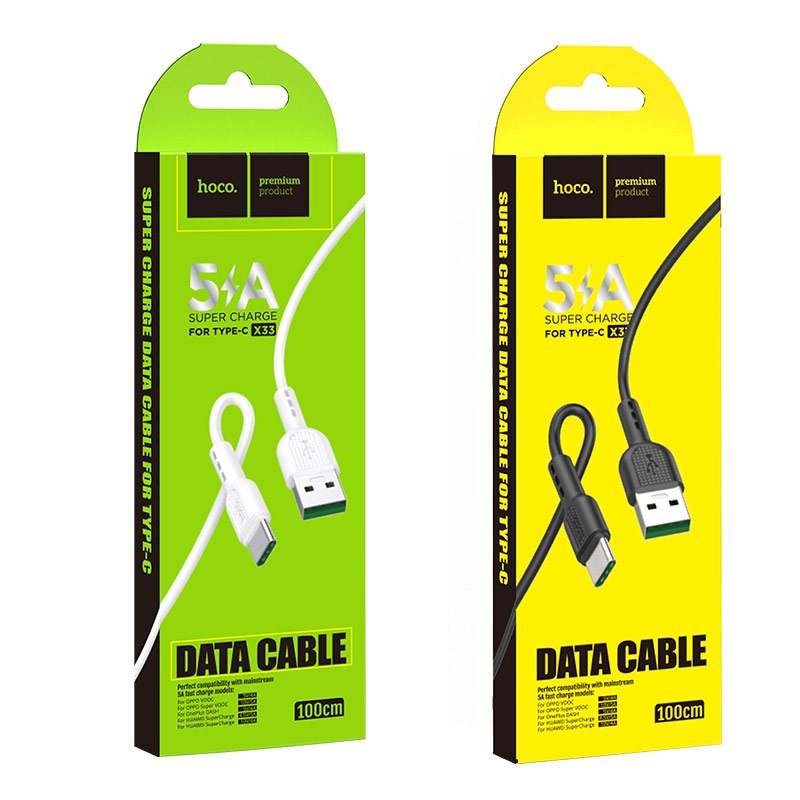 Cable HOCO X33 Type-C 5A Surge charging data cable black