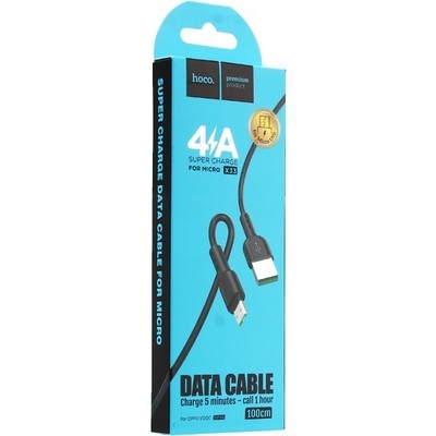 X33 Micro 4A Surge flash charging data cable black