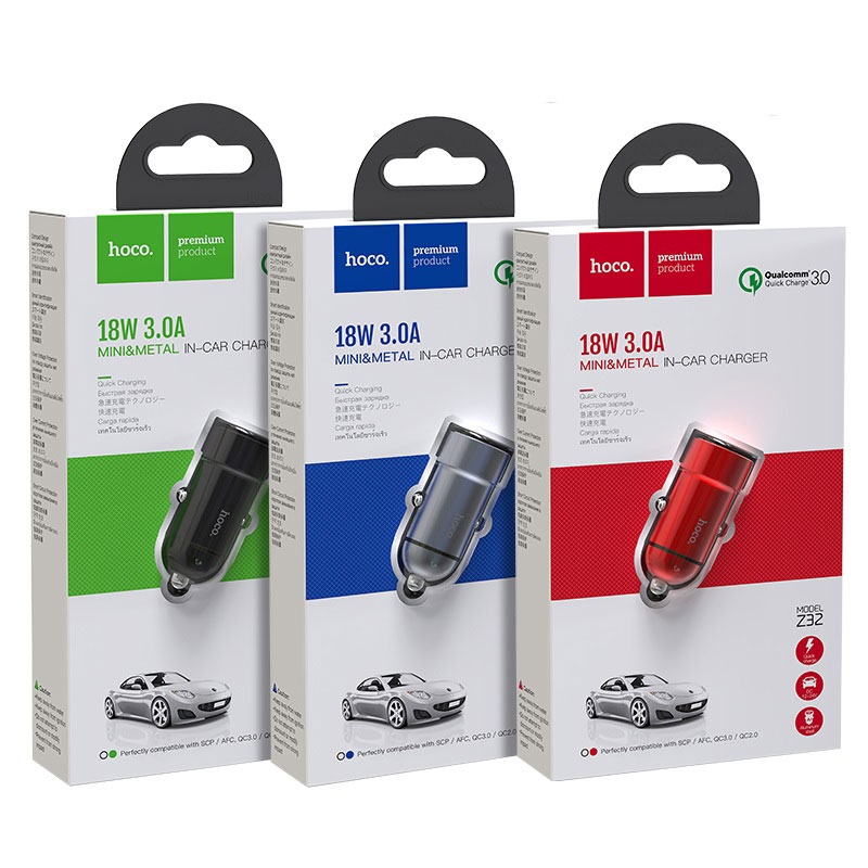 Hoco Z32 Speed Up single port QC3.0 car charger Black