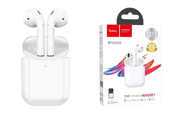 Наушники Hoco DES03 Original series TWS wireless headset White