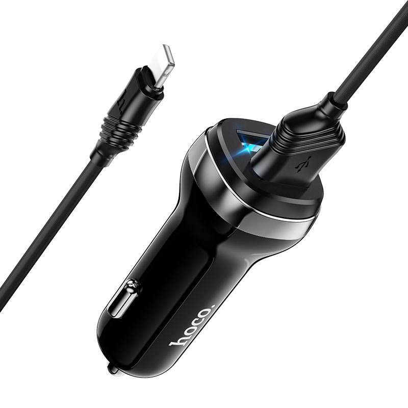 Hoco Z40 Superior dual port car charger set(Lightning)
