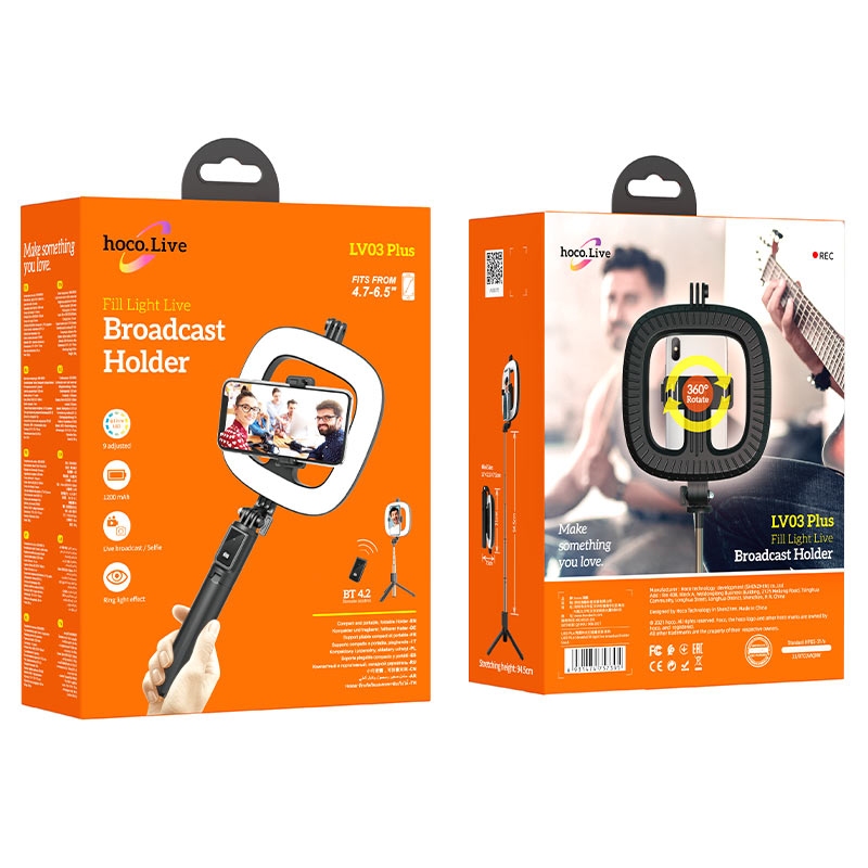 Hoco LV03 Plus Showfull fill light live broadcast holder black