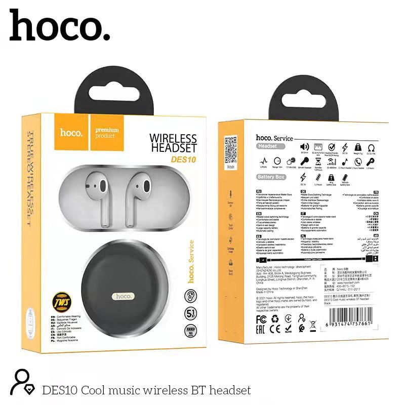 Hoco DES10 Cool music wireless BT headset Black