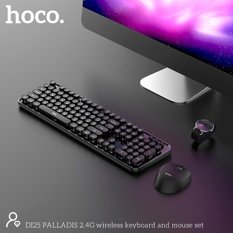 Hoco DI25 PALLADIS 2.4G wireless keyboard and mouse set(English and Russian version) black