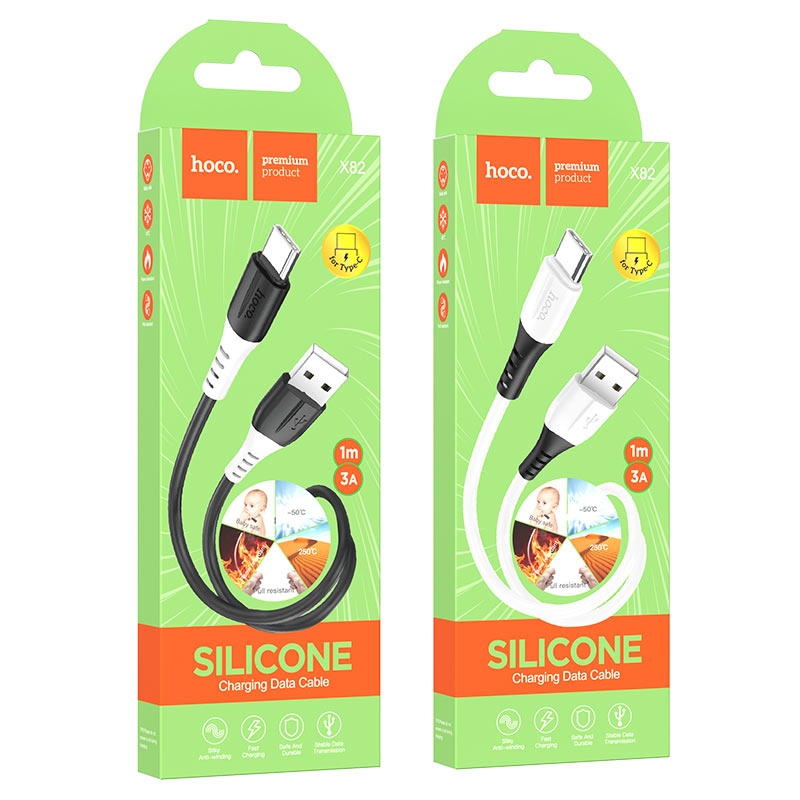 Hoco X82 Type-C silicone charging data cable white