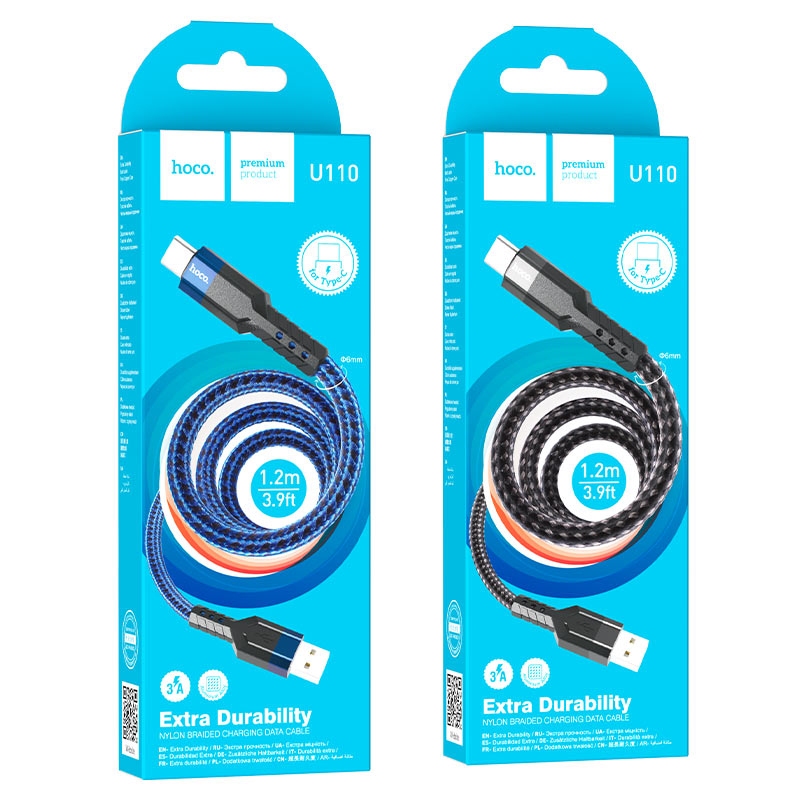 Hoco U110 Type-C charging data cable blue