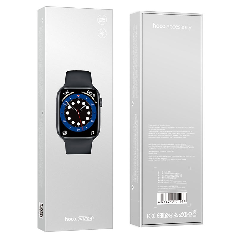 Hoco Y5 Pro Smart sports watch(Call Version) black