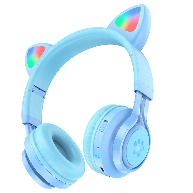 Наушники HOCO W39 CAT Ear KIDS BT headphoness Blue