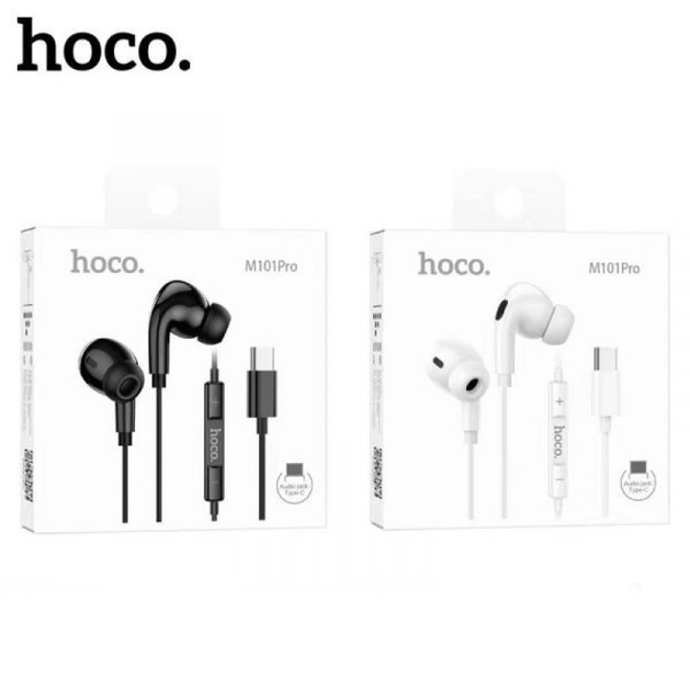 Hoco M101 Pro Crystal sound Type-C wire-controlled digital earphones with microphone white