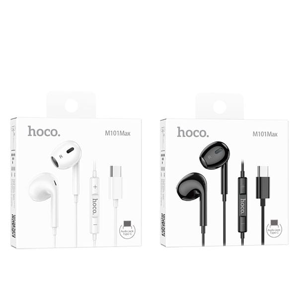 Hoco M101 Max Crystal grace Type-C wire-controled digital earphones with microphone white