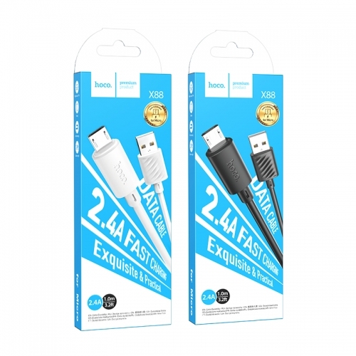 USB Hoco X88 Gratified Micro 2.4A (Чёрный)
