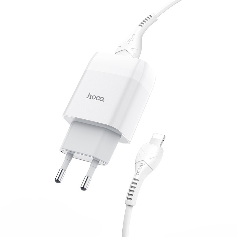 СЗУ HOCO C106A Leisure 1USB/2,1A/Lightning cable White