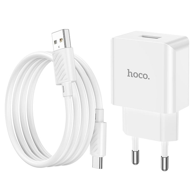 СЗУ HOCO C106A Leisure 1USB/2,1A/Type-C cable White