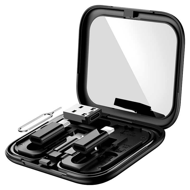Hoco U114 Treasure box storage charging data cable set black