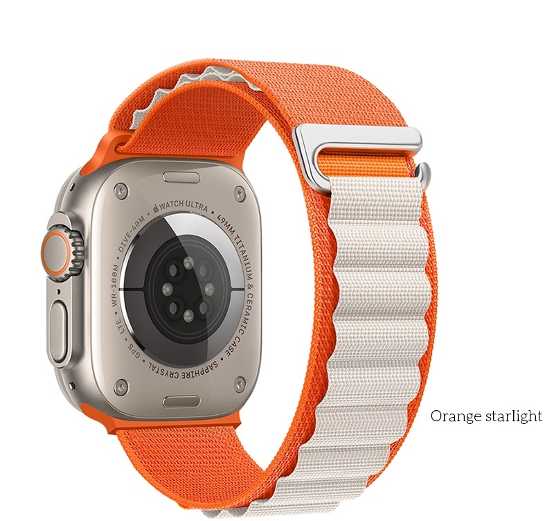 Hoco WA20 Climbing series alpine loop nylon strap(42/44/45/49mm) orange starlight