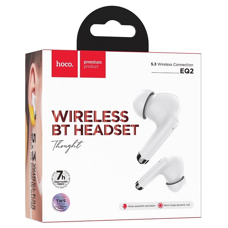 Наушники HOCO EQ2 Thought true wireless BT headset White