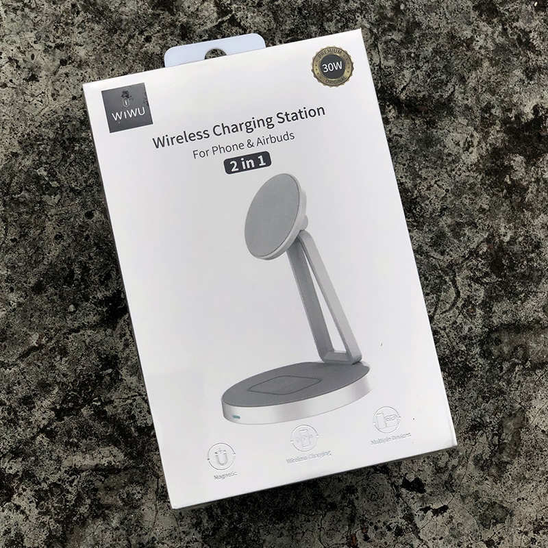 Wiwu 2 in 1 Magnetic Wireless Charger M13 White