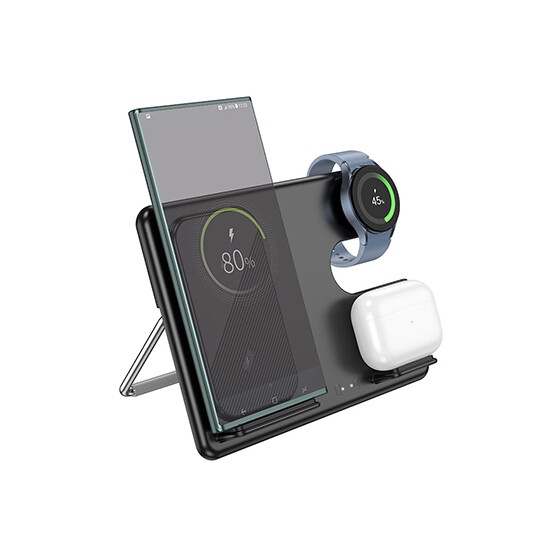 Hoco CQ2 Flash folding 3-in-1 wireless fast charger(SAM Watch) black