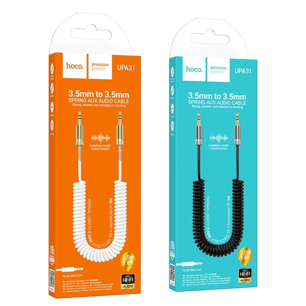 Hoco UPA28 3.5 double lotus RCA audio cable black