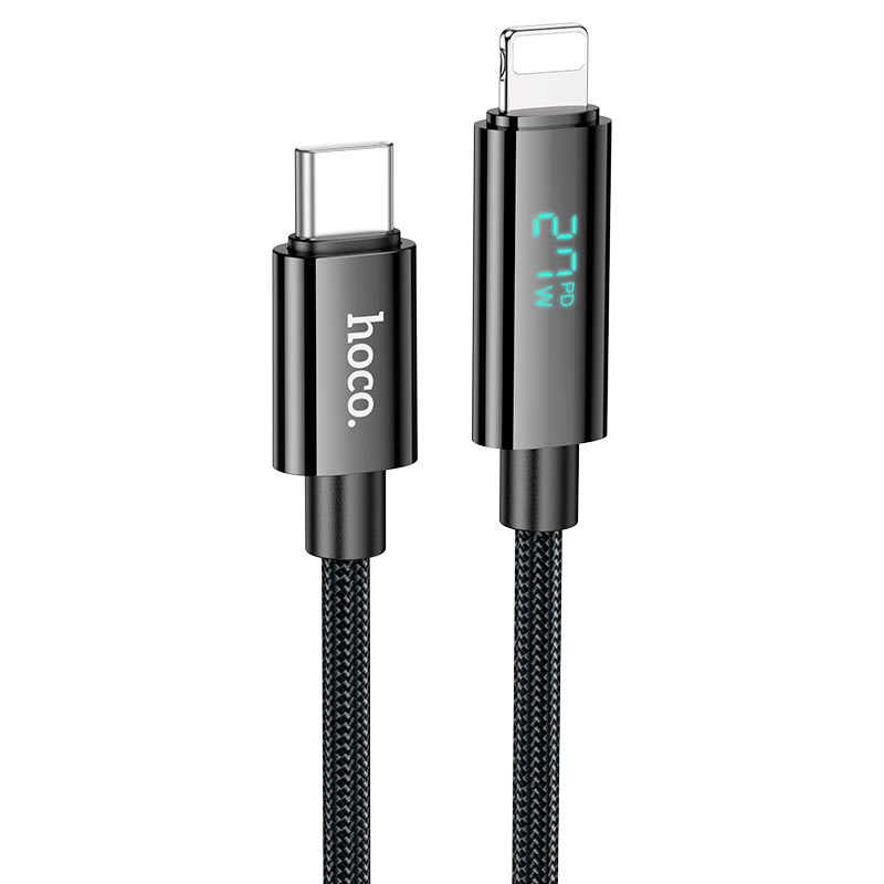 Hoco U125 Benefit PD charging data cable with display iP black