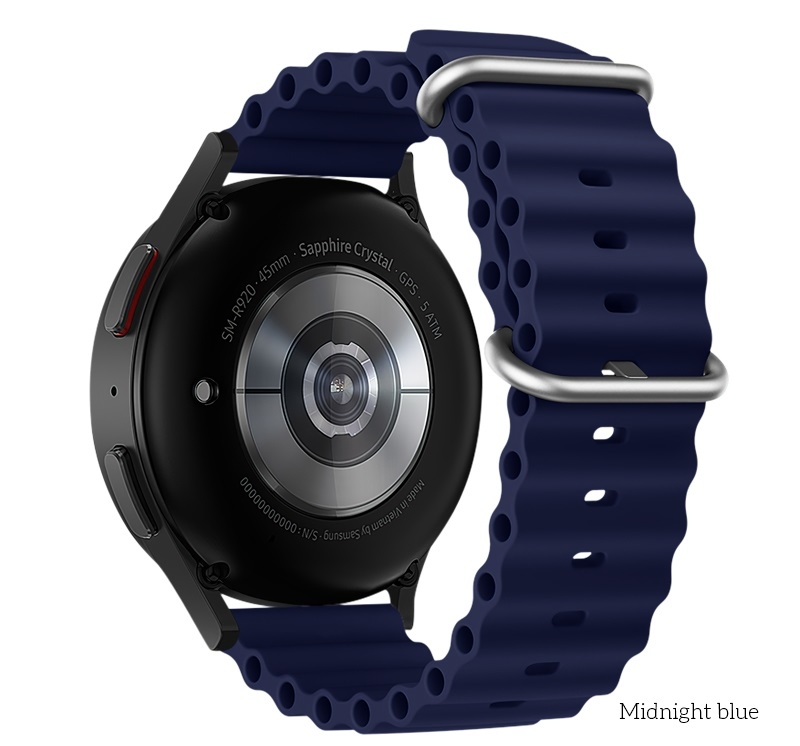 Hoco WH01 Flexible series marine double buckle silicone watchband(22mm) midnight blue