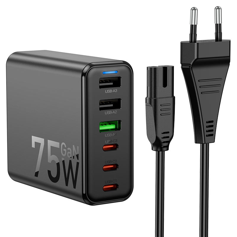 C133A Earl 6-port PD75W(3C3A) charger(EU) black