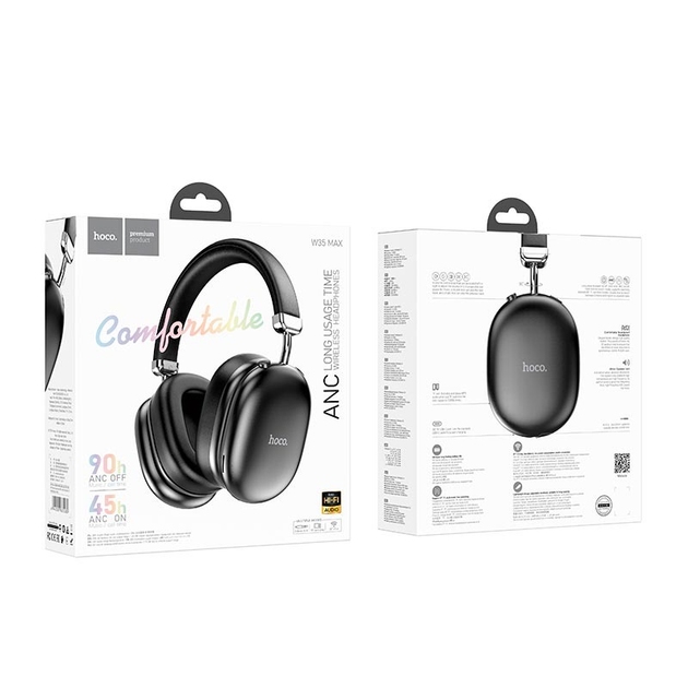 Hoco W35 Max Auspicious ANC noise reduction BT headphones black