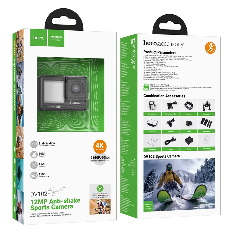 Hoco DV102 4K anti-shake sports camera black