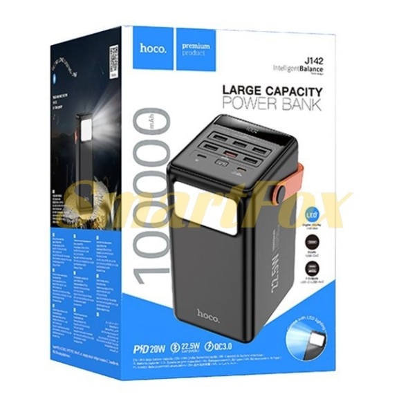 Hoco J142 Surpass 22.5W+PD20W fully compatible power bank(100000mAh) black