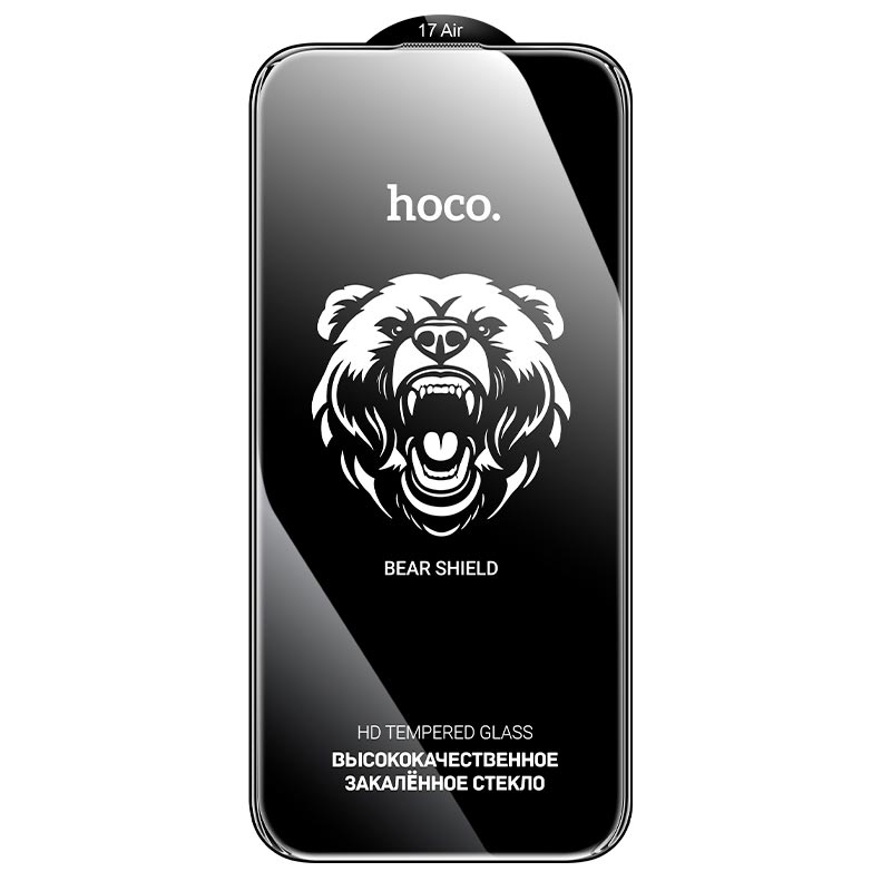 Hoco Bear Shield series Corning full screen HD tempered glass iPhone 17 Pro Max(A888 Pro) black