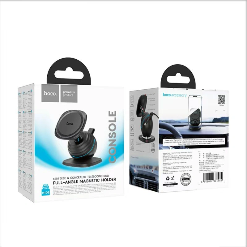 Hoco H103 Daisy magnetic ring car holder(center console) black