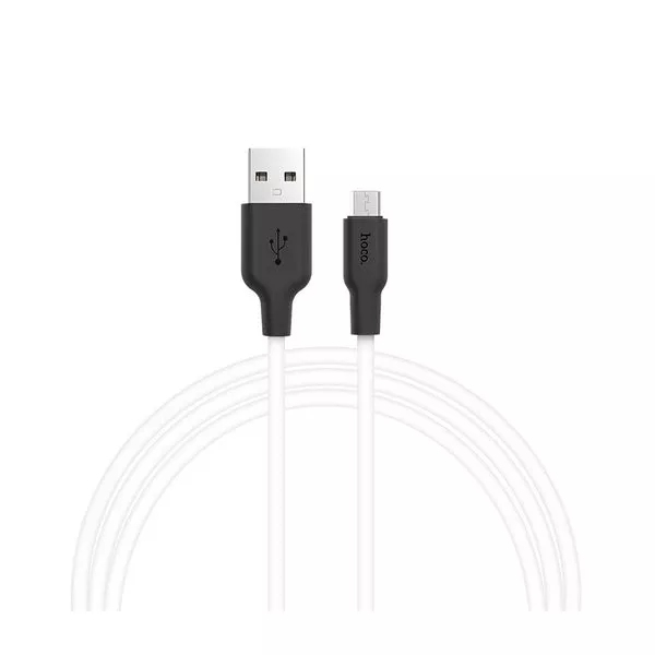 Cable Hoco X21 Silicone micro charging cable black&white