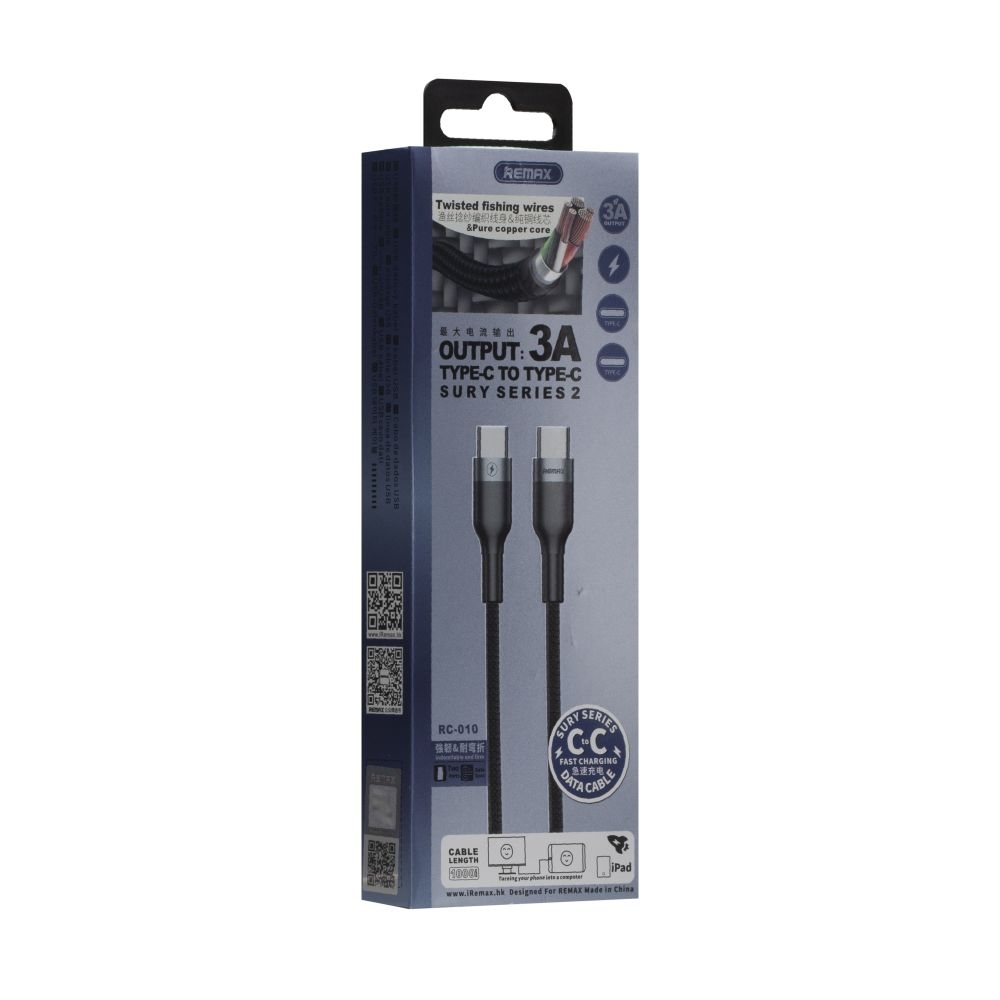 USB Remax RC-010 Sury 2 PD Type-C to Type-C (Черный)