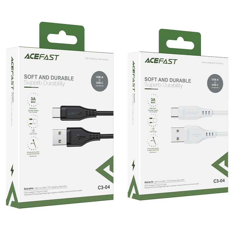 ACEFAST C3-04 USB-A to USB-C TPE charging data cable,black