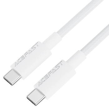 Acefast C18-03 USB-C to USB-C braid charging data cable,white white