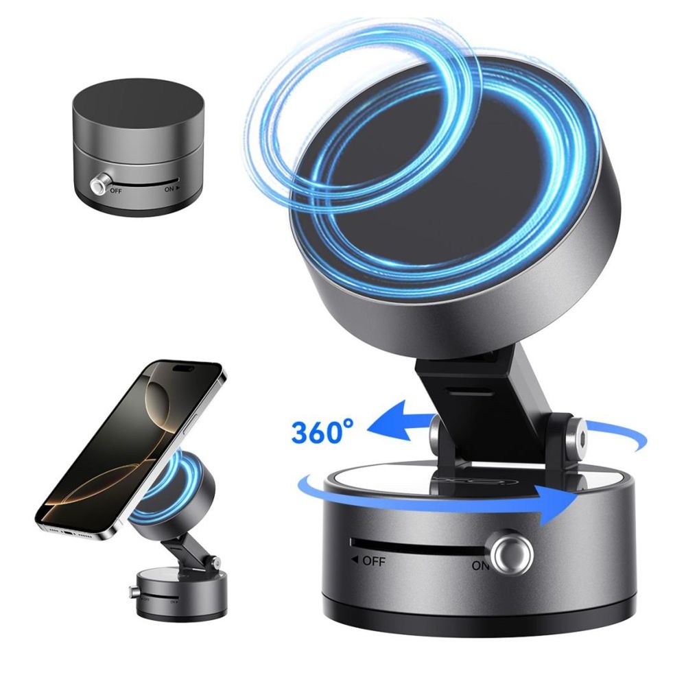 XO C170 Vacuum suction cup Manual latch Magnetic holder grey