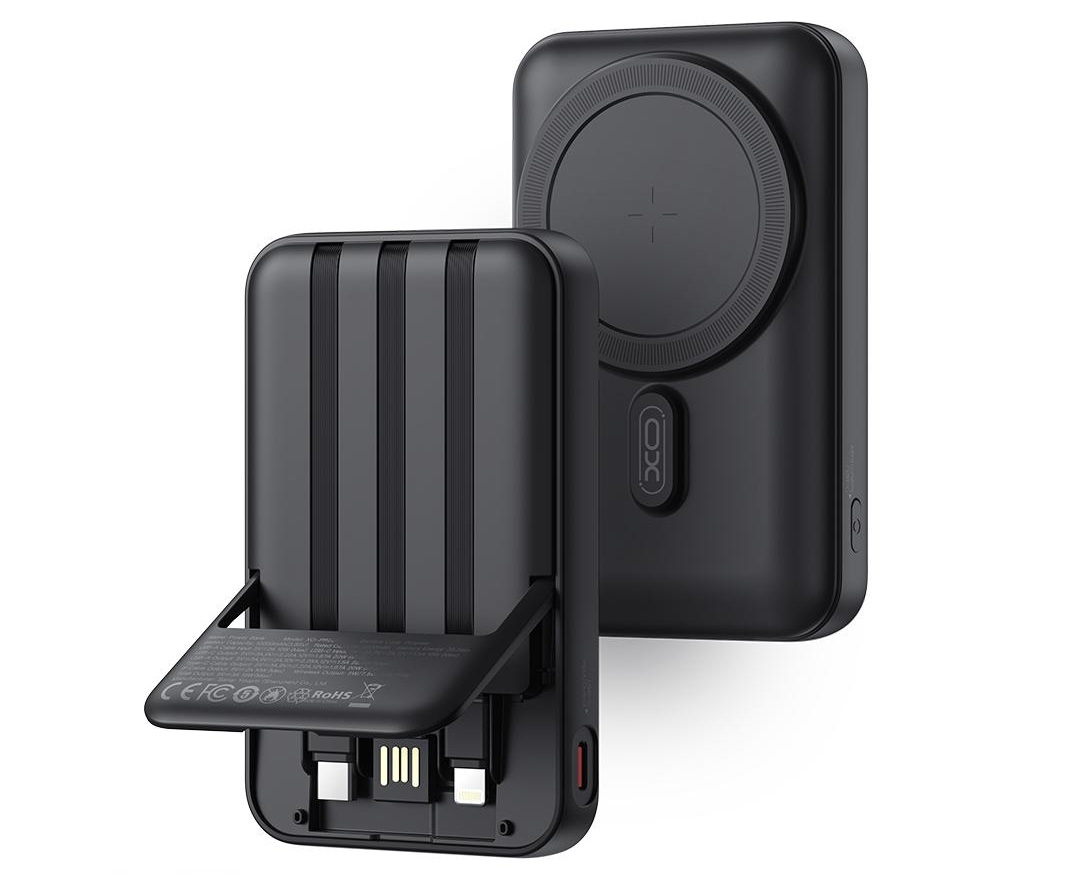 XO PR288 Magnetic 15W wireless charging + PD20W fast charging mobile power with THTEE cables + stand