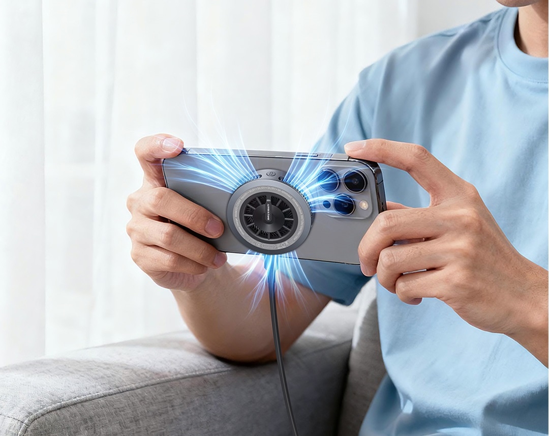 XO CX043 Smart Semiconductor Cooling Qi 2.2 25W Multi-Colour LED Desktop Wireless Charger Gray