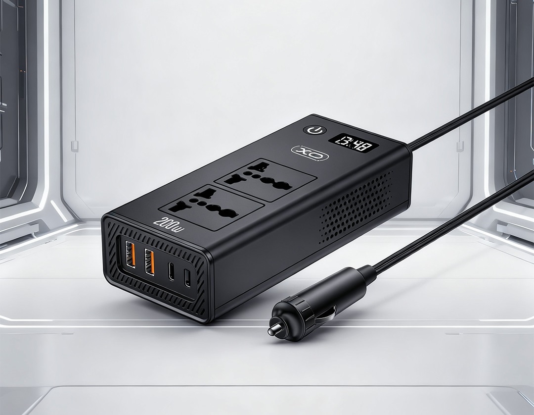 XO CZ027 200W Vehicle-Mounted Inverter Black