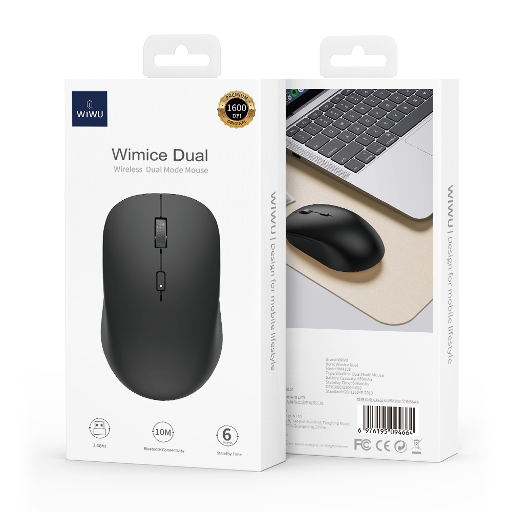 Wiwu WM108 2.4G+BT5.0 Black