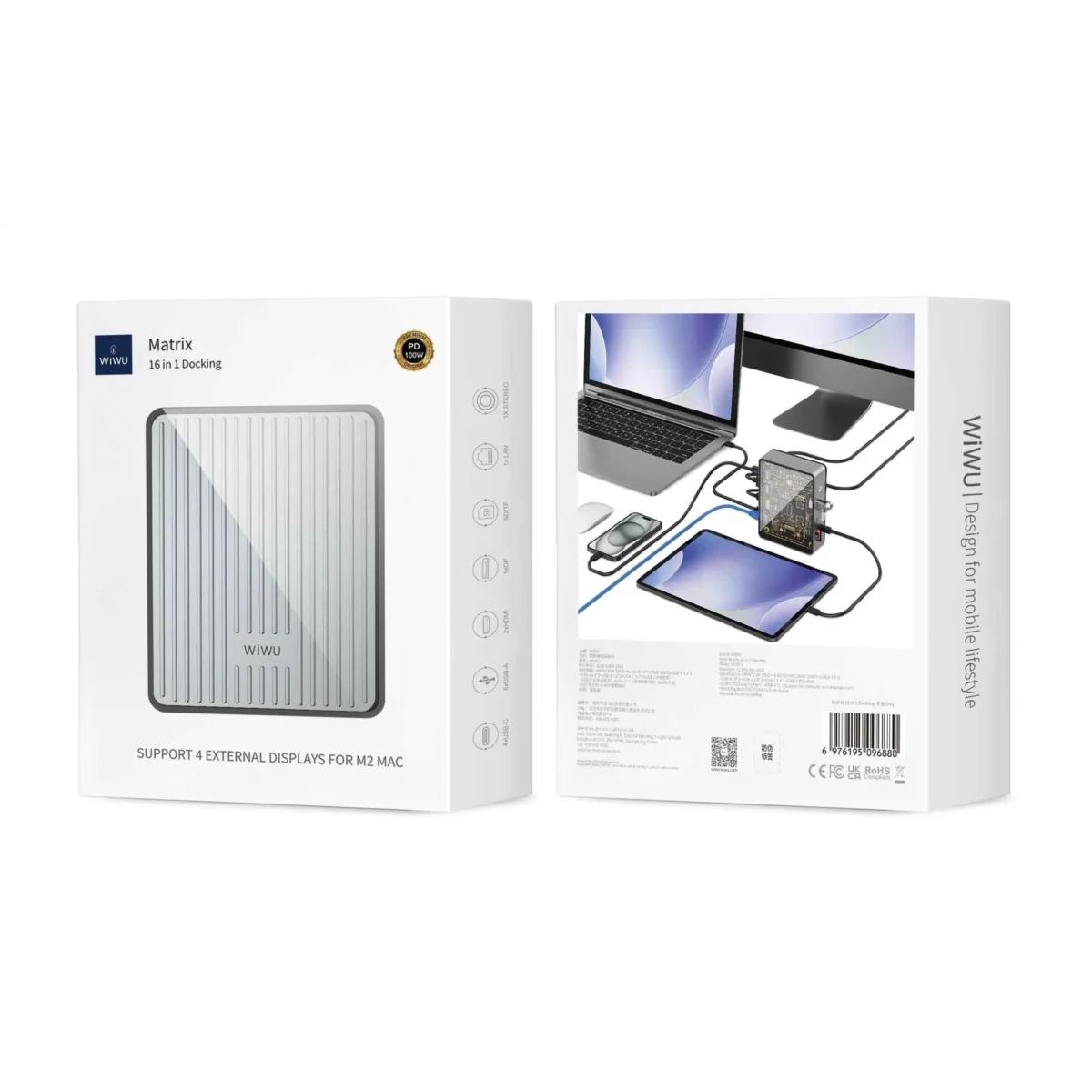 Wiwu Matrix docking station 16 in 1  W1601 Gray
