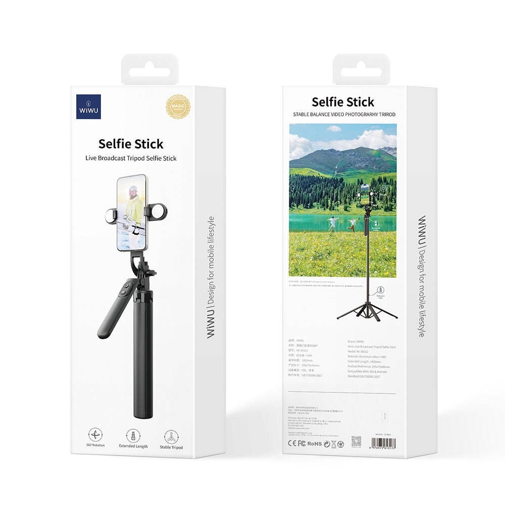 Wiwu Live Broadcast Tripod Selfie Stick Wi-SE012 Black
